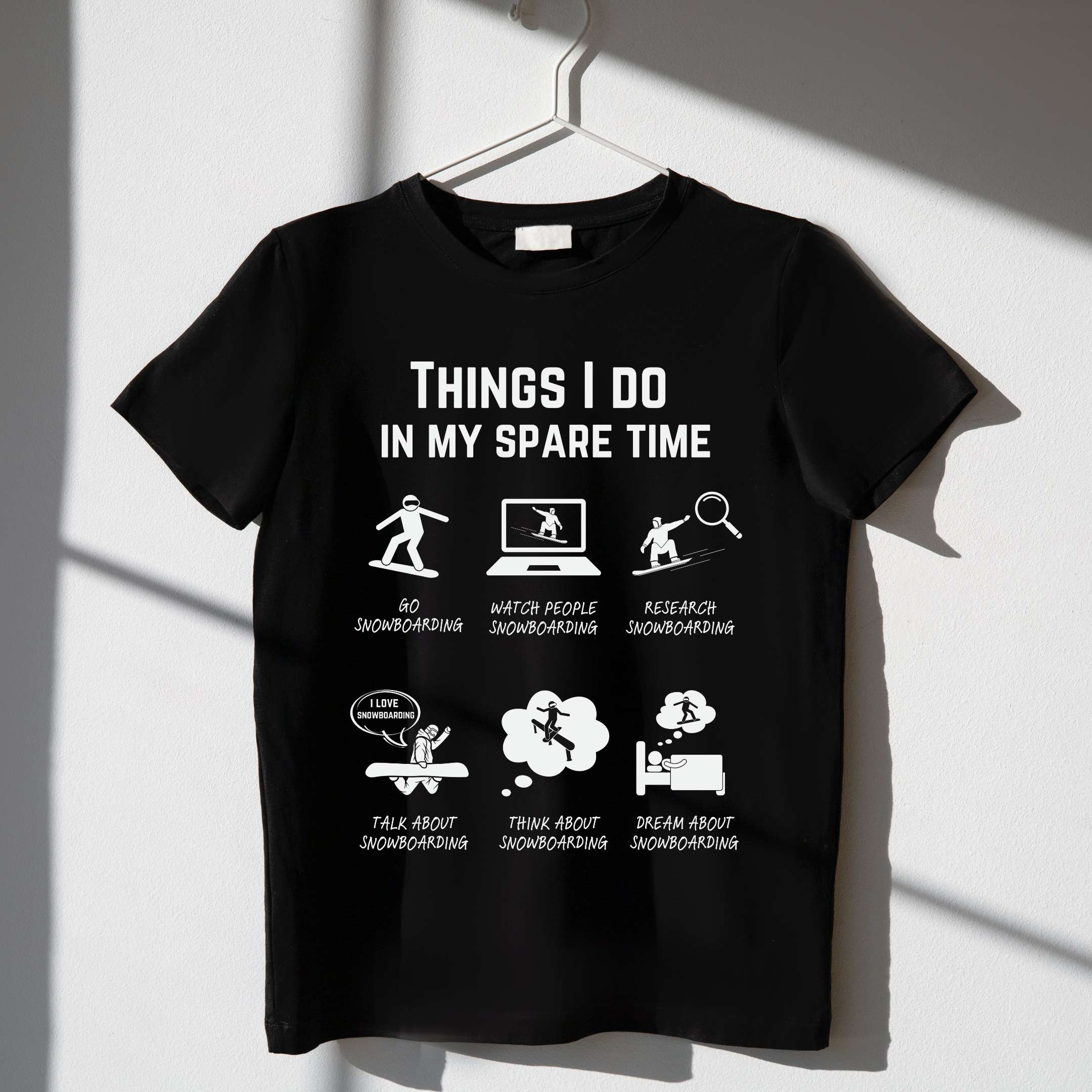 Snowboard T-Shirt Things I do in my spare – BOARD-LOVER