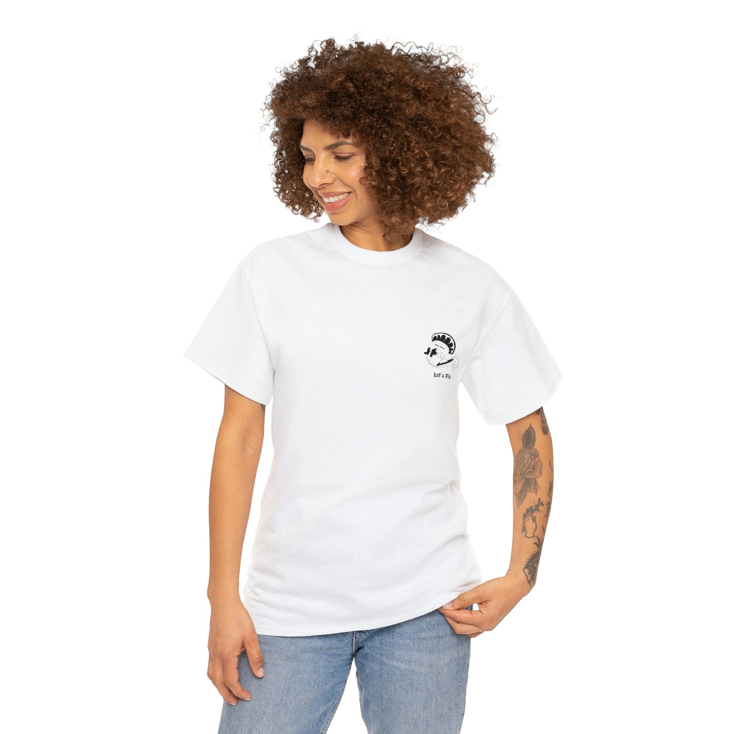 Women's cotton t-shirt. Kitesurfer - Let's Fly