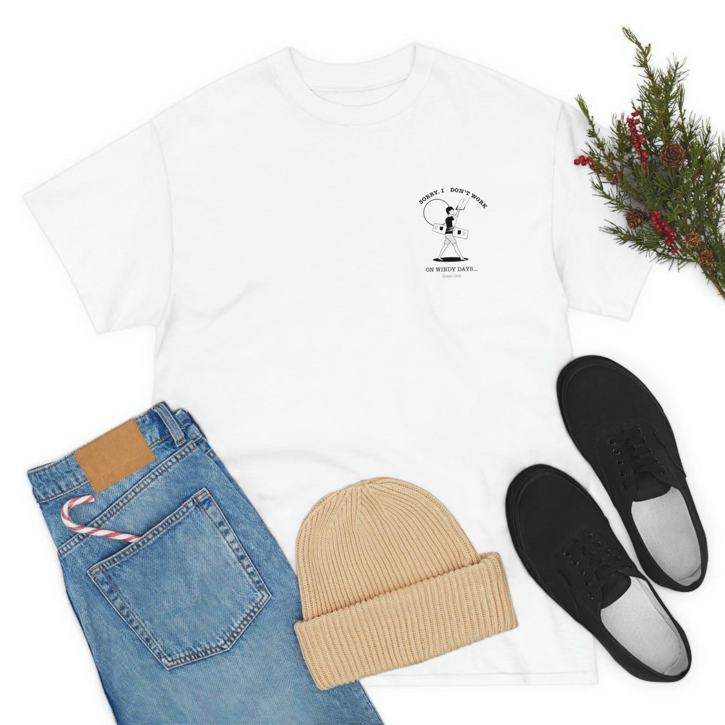 Men's Cotton T-Shirt - Sorry. I don't work on windy days. kite surfing
