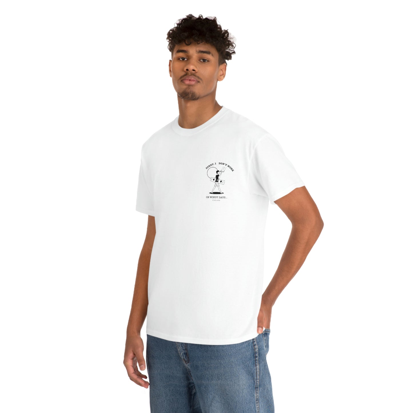 Men's Cotton T-Shirt - Sorry. I don't work on windy days. kite surfing