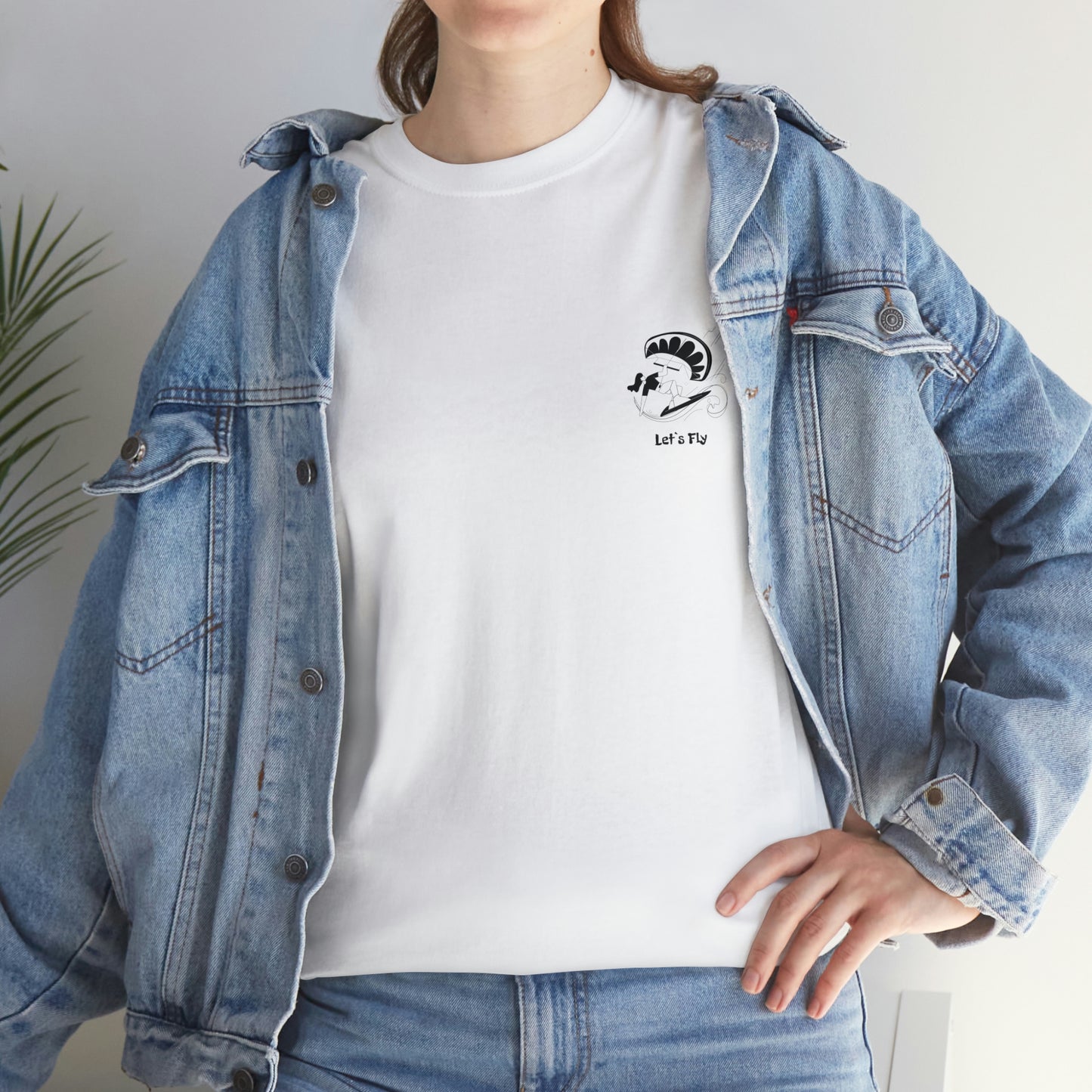 Women's cotton t-shirt. Kitesurfer - Let's Fly