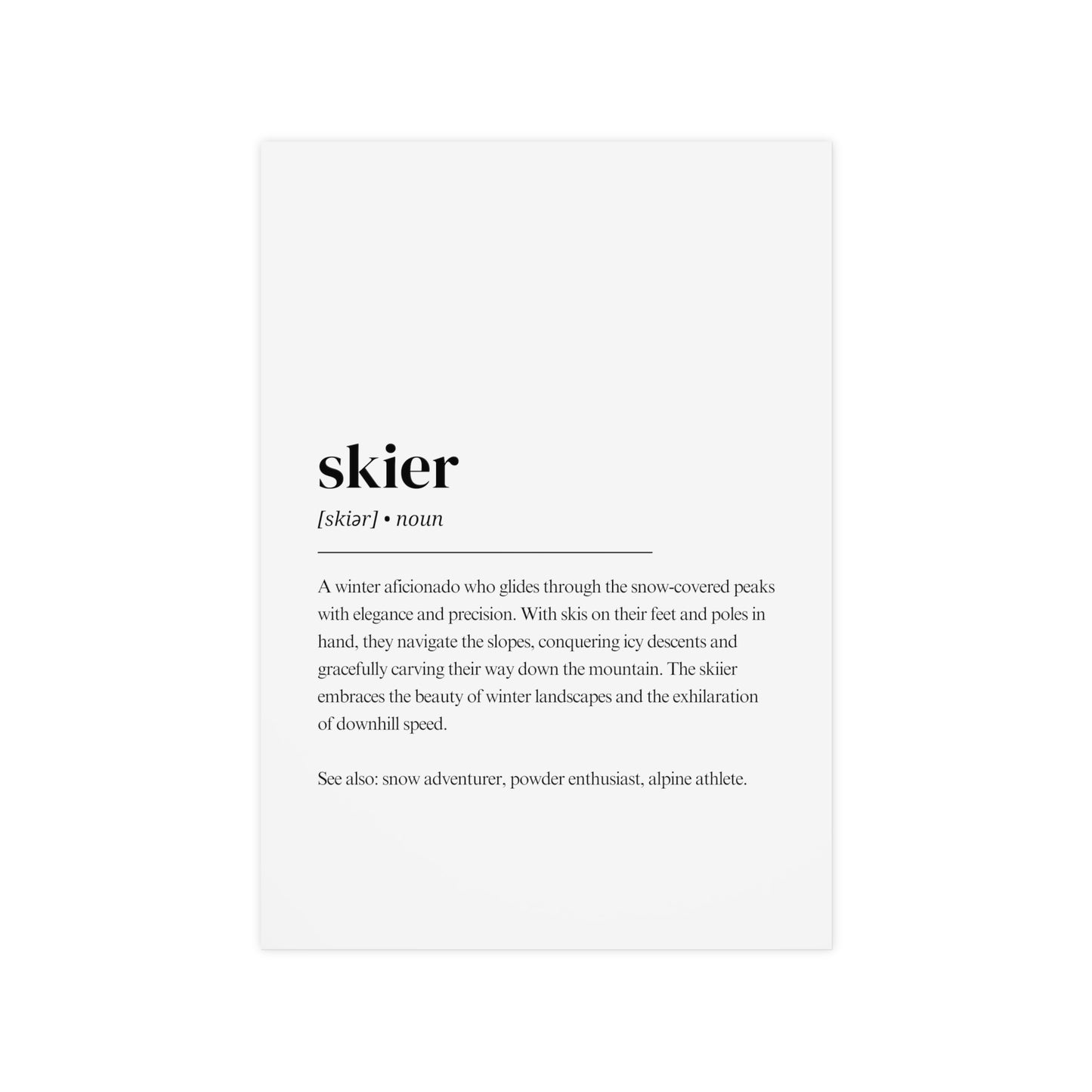 Ski Poster – Ski Fahrer Definition