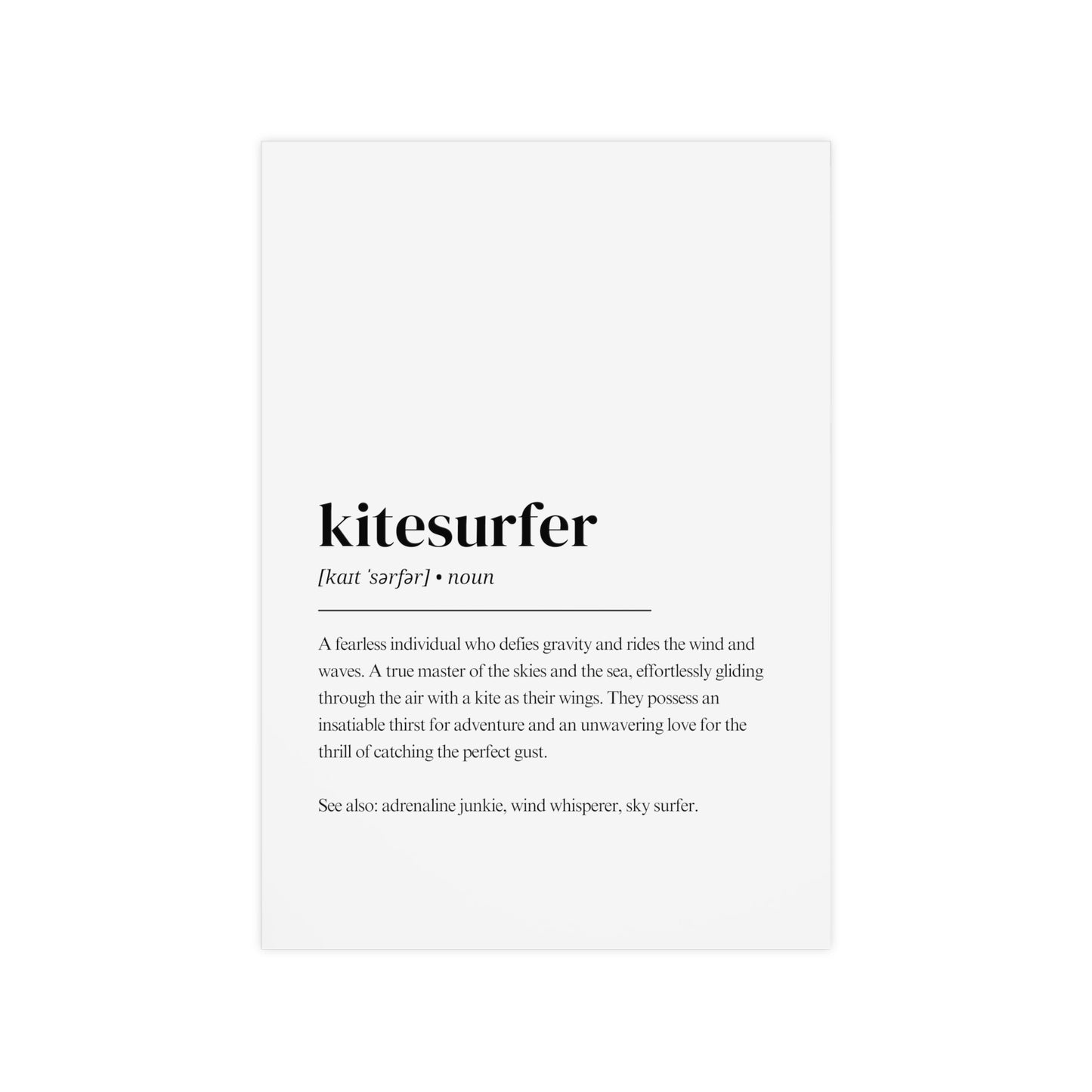 Kitesurf Poster – Kitesurfer Definition