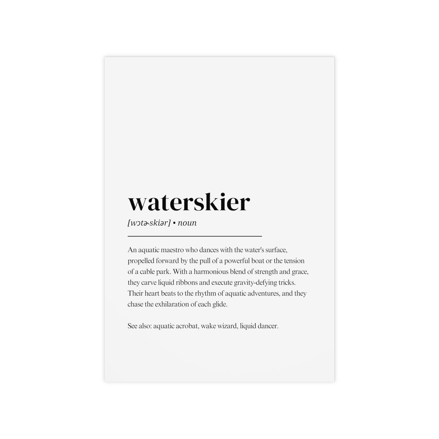 Wasserski Poster – Waterskier Definition