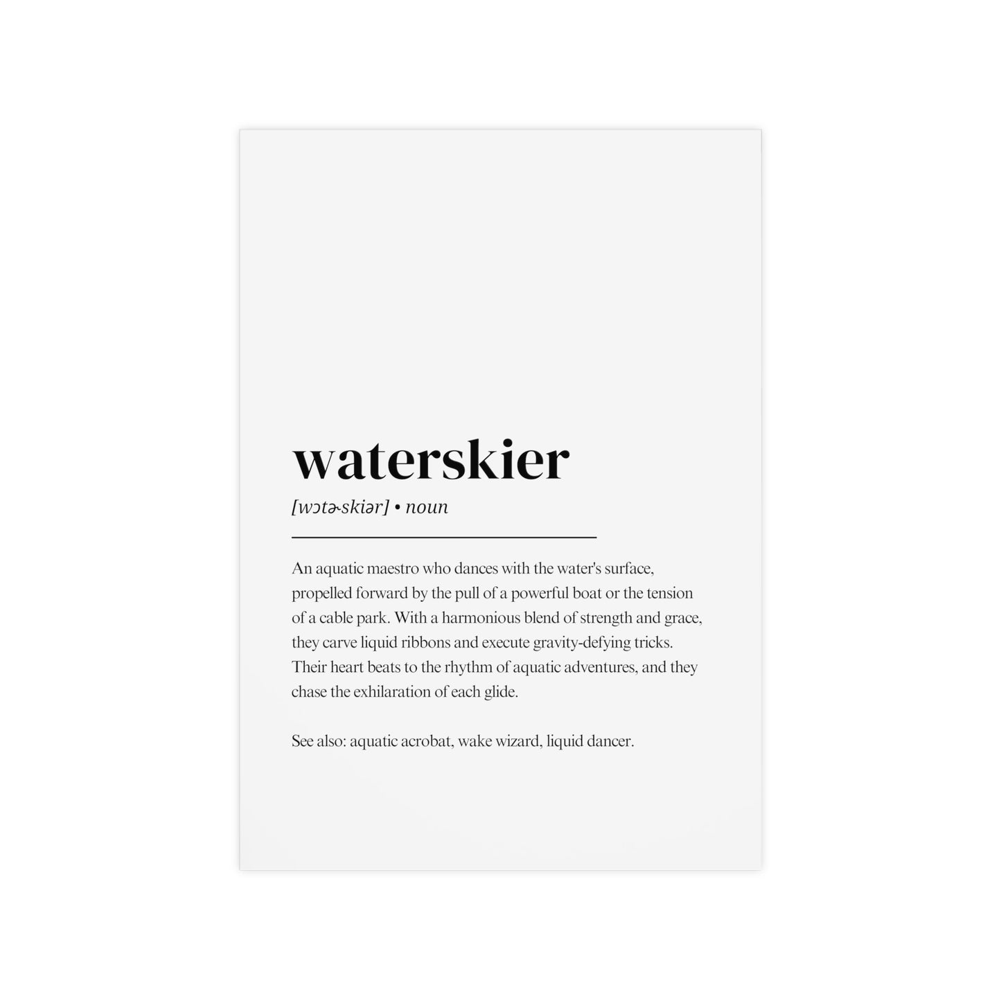 Waterski Poster – Waterskier Definition