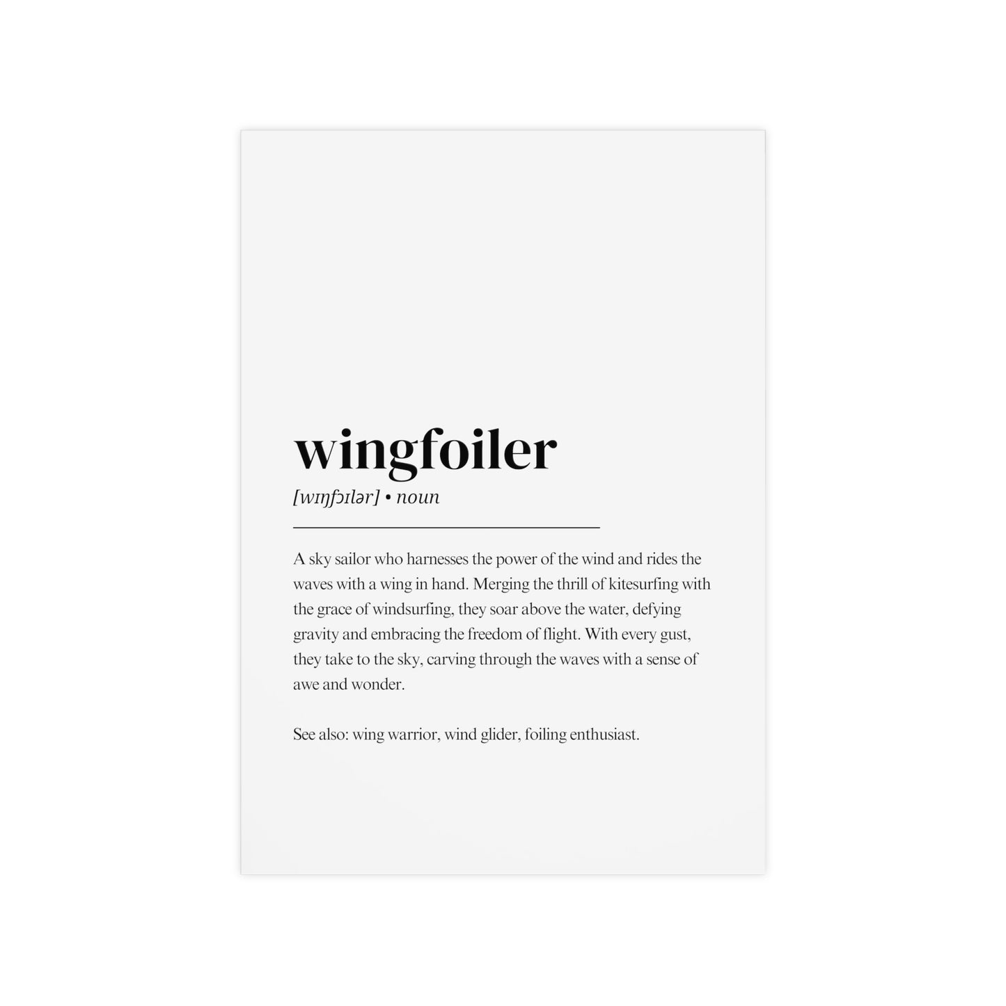 Wingfoil Poster – Wingfoiler Definition