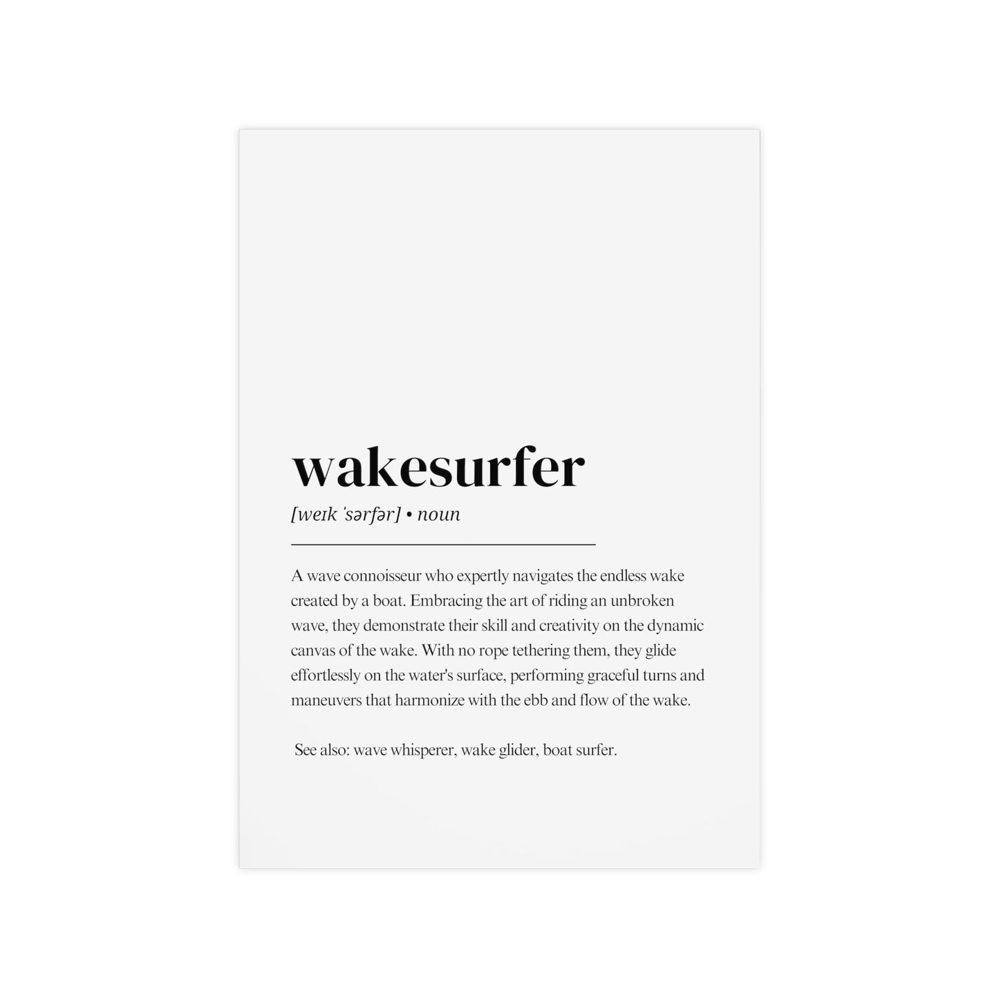 Wakesurf Poster - Wakesurfer Definition