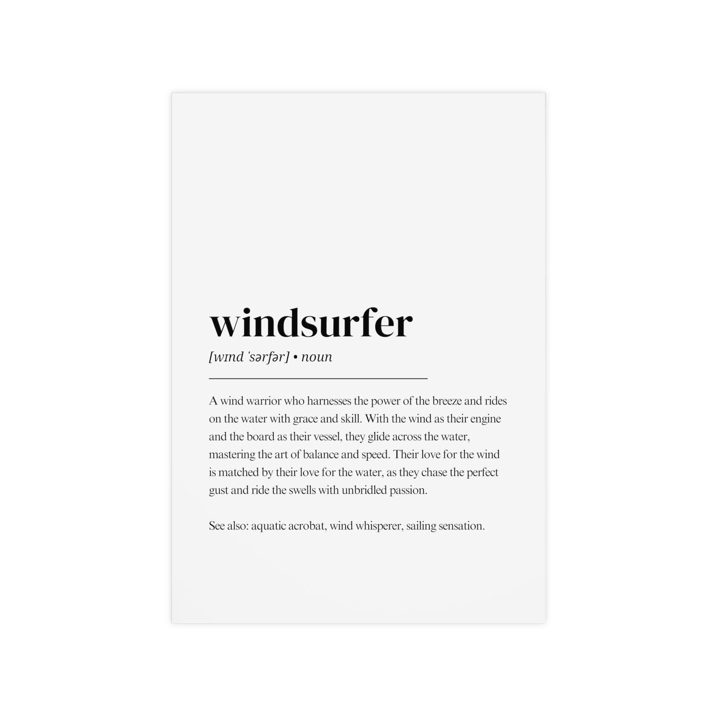 Windsurf Poster – Windsurfer Definition