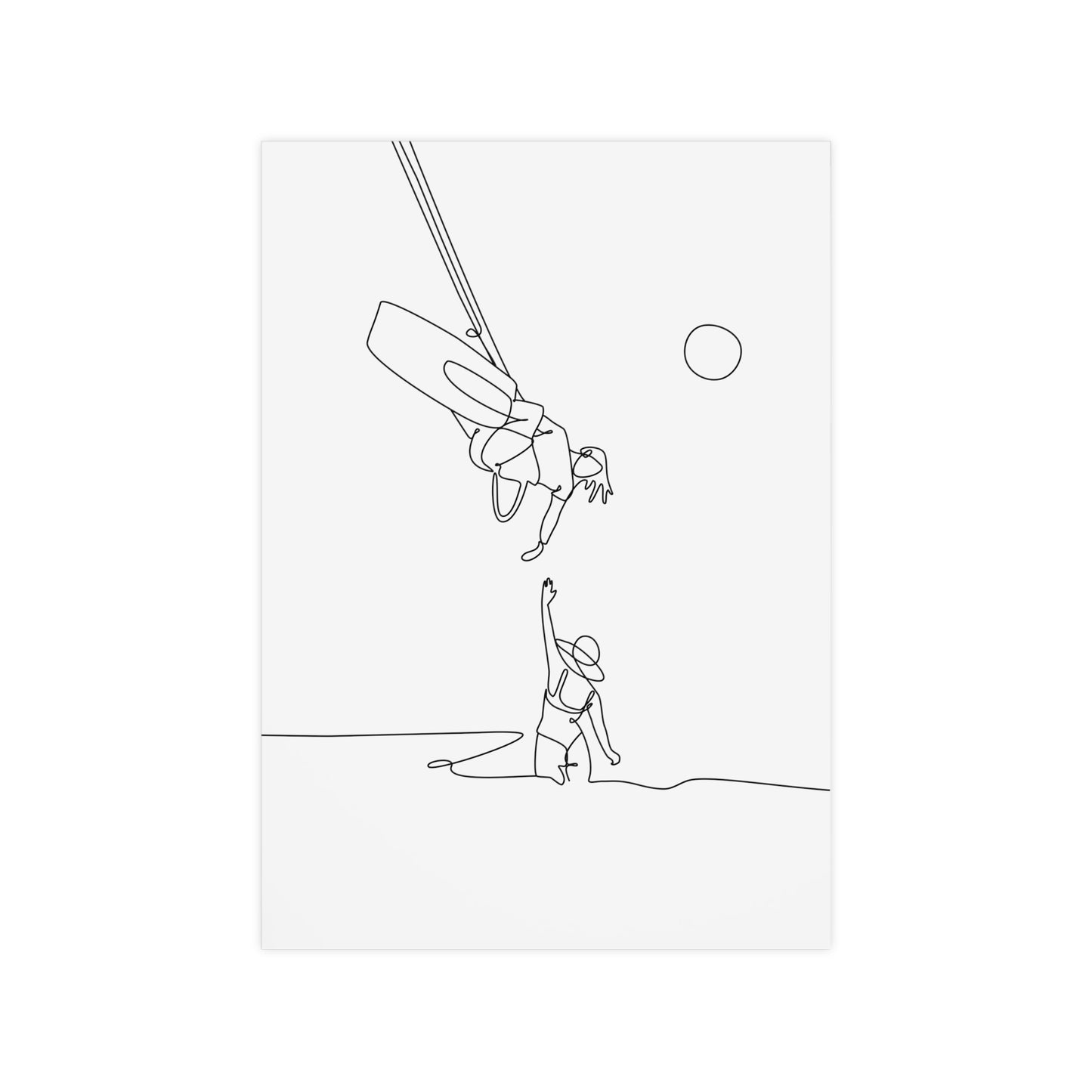 Kitesurf Poster – Kitesurf Couple Line Art