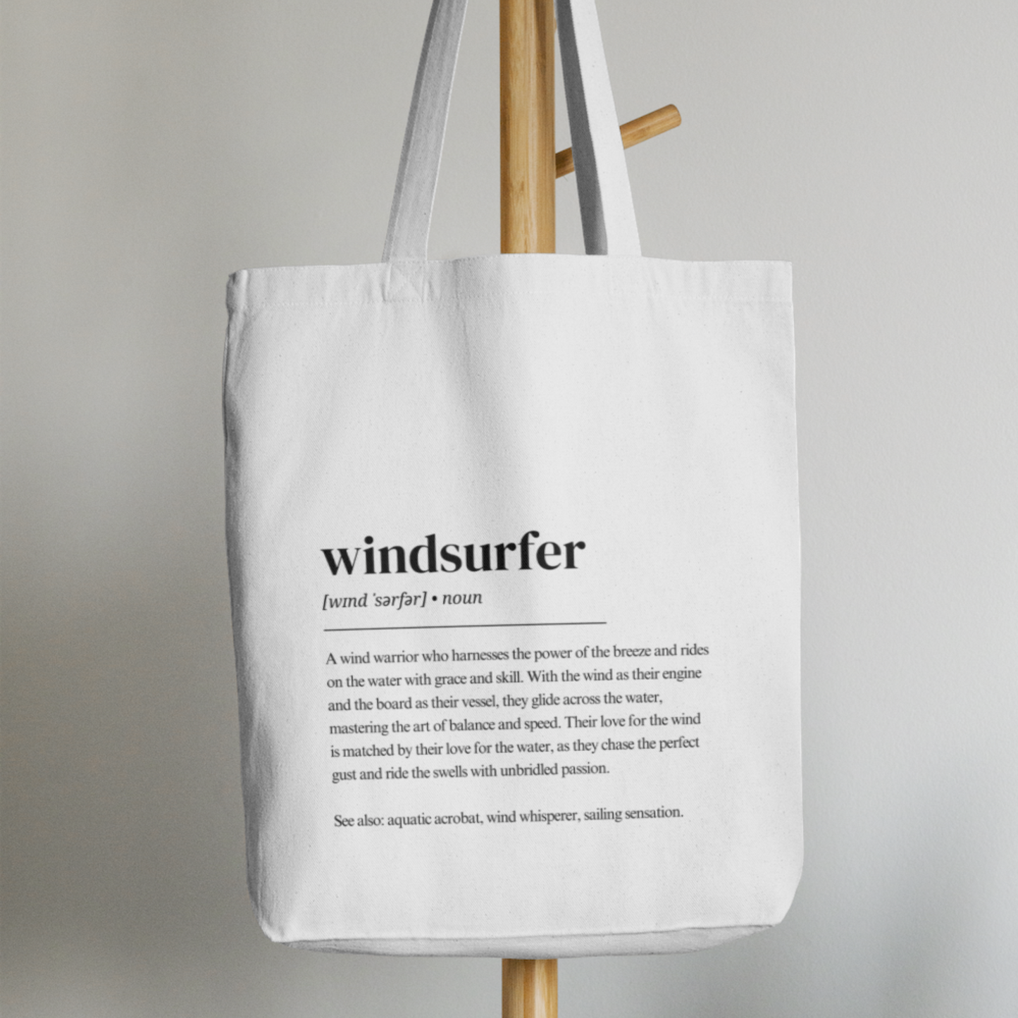 Windsurfer Definition Tote Bag - Windsurfer (noun) Tragetasche - Windsurf Stoffbeutel - Geschenk für Windsurfer