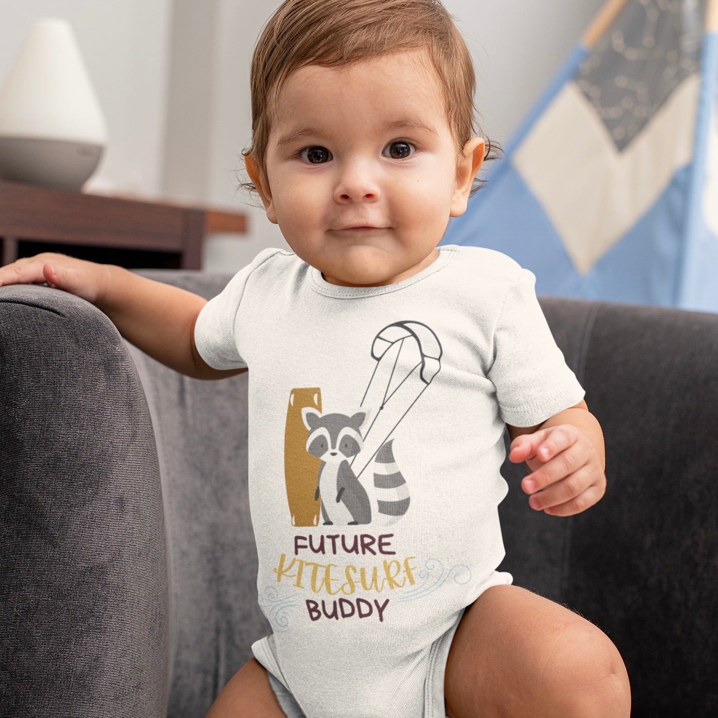 Future KITESURF buddy – baby short-sleeved bodysuit unisex