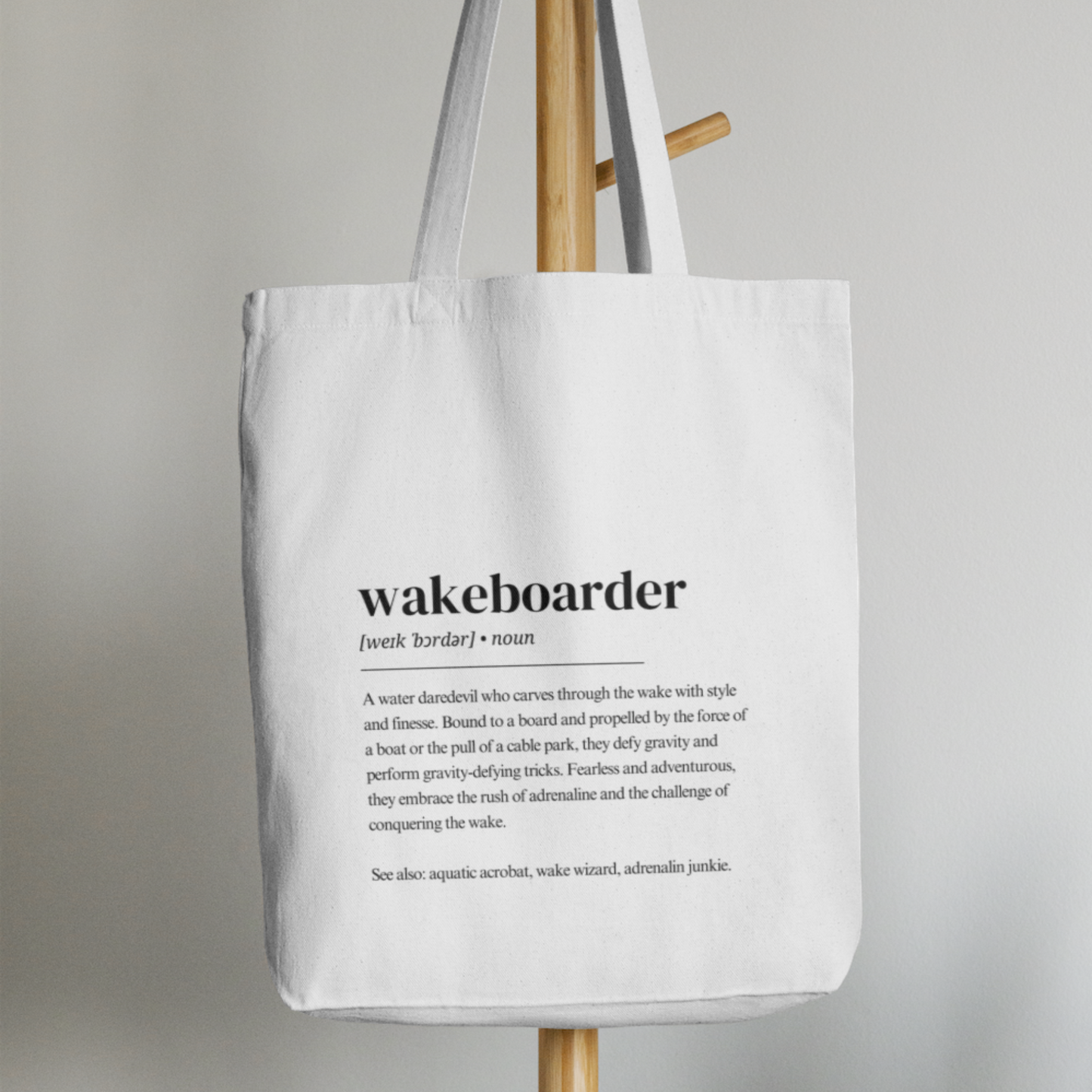 wakeboarder Definition Tote Bag - Wakeboarder (noun) Tasche