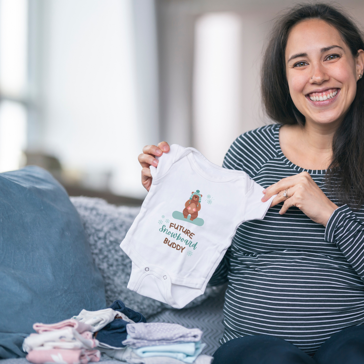 future snowboard buddy baby onesie