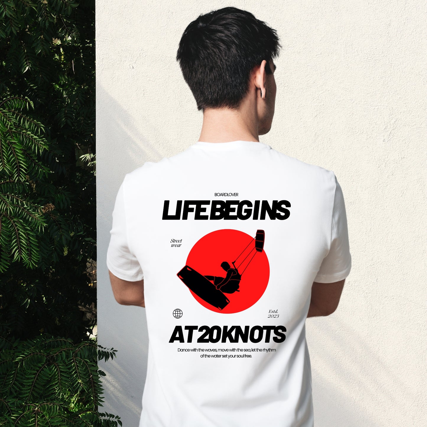 KITESURFING T-Shirt – Life begins at 20 Knots. Unisex