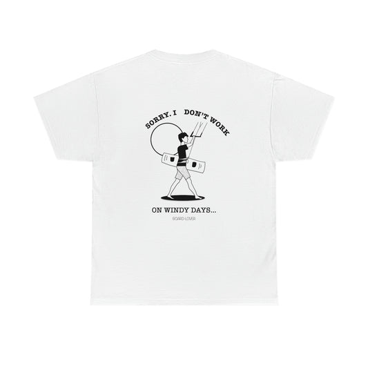 Men's Cotton T-Shirt - Sorry. I don't work on windy days. kite surfing 