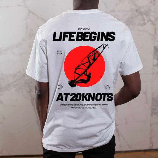 WINDSURFING – Life begins at 20 Knots. Unisex T-shirt