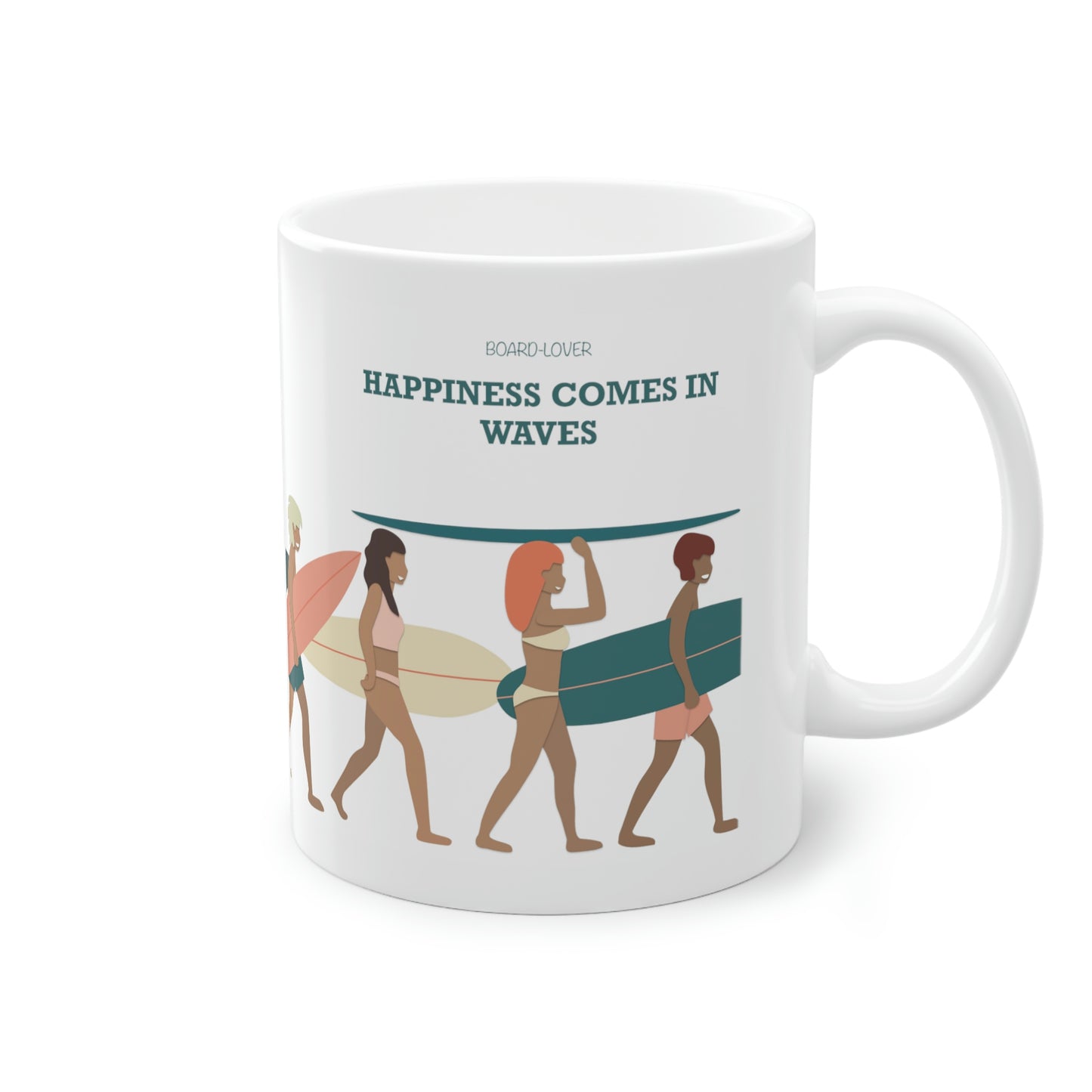 Happiness Comes In Waves Mug. 0.33L