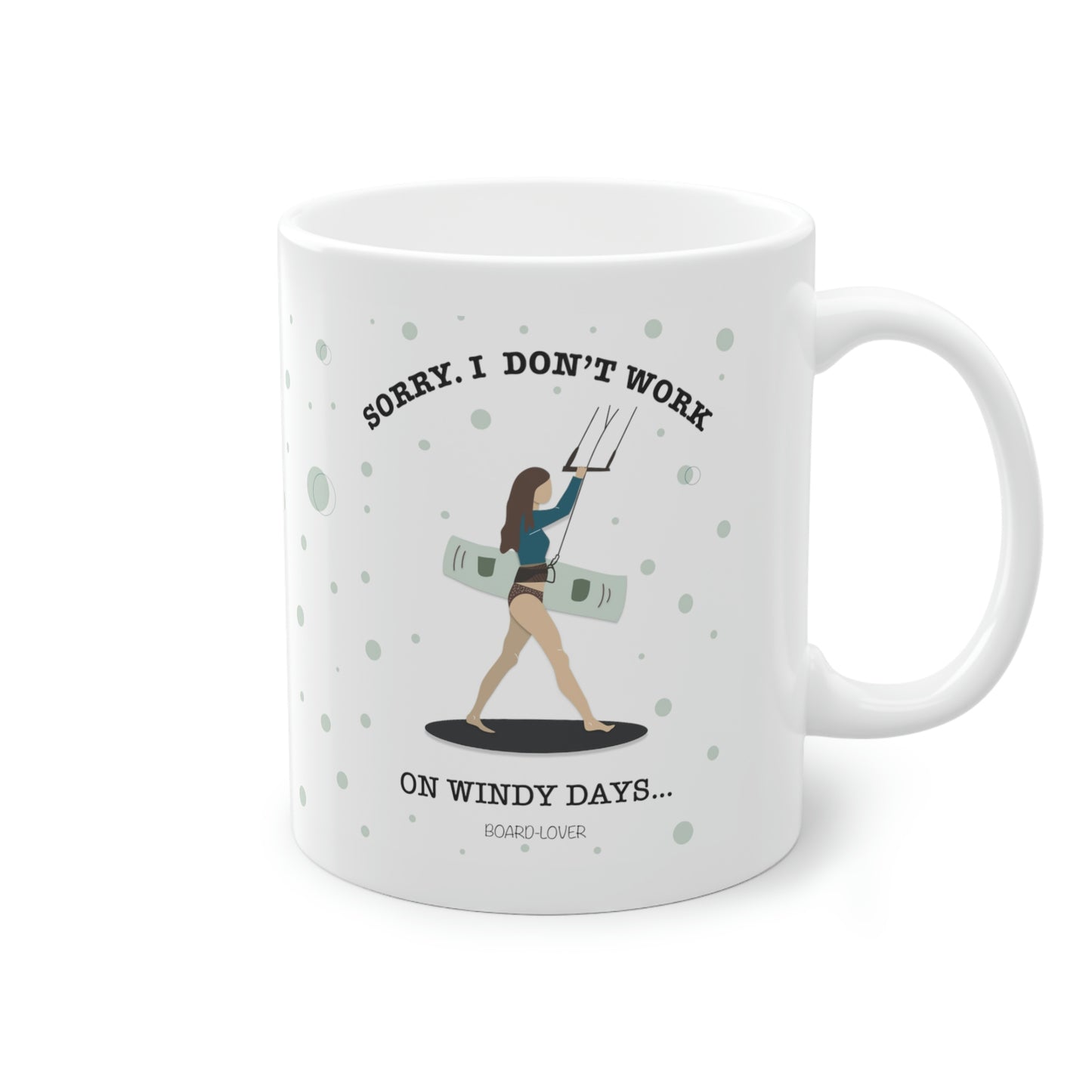 Sorry. I don't work on windy days mug - woman. 0.33L