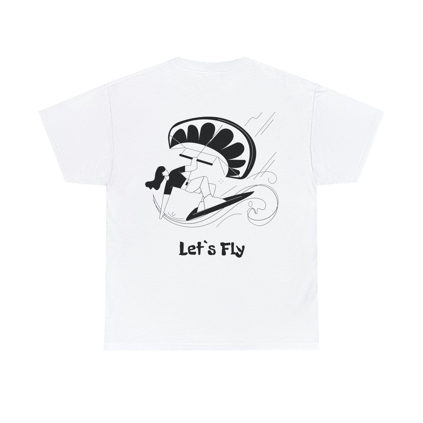 Kitesurf T-Shirt Frauen. Kitesurf girl print. Spruch: Let's Fly. Geschenk für Kite surfer